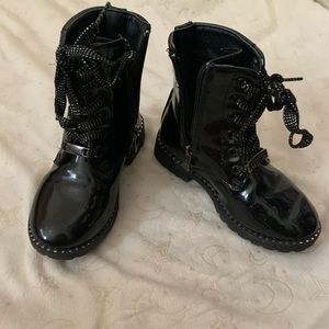Black combat boots